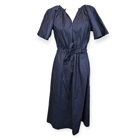 New Monica Nera Midi Dress Ava Navy Blue Oversized Quiet Luxury Wedding Guest - Picture 1 of 9